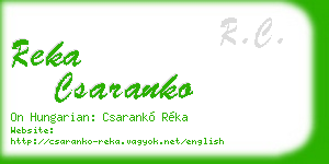 reka csaranko business card