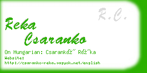 reka csaranko business card